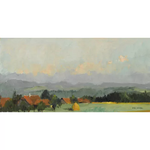 Renée Yolanda Hauser — Berner Landschaft mit Weiler.