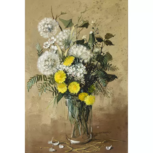 "Bouquet blanc, vert, jaune"