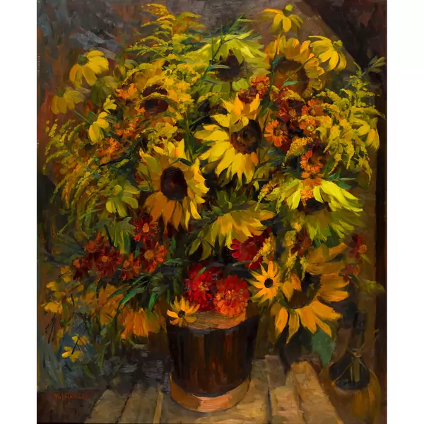 Üppiger Blumenstrauss mit Sonnenblumen