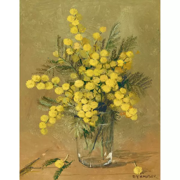 "Bouquet de mimosa (dans un verre)"