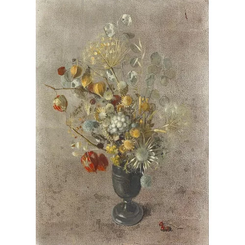 Renée Yolanda Hauser — "Fleurs sèches sur font d′argent".