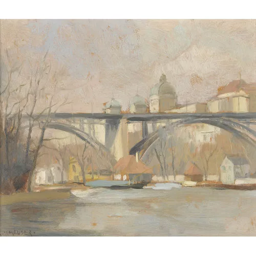 Renée Yolanda Hauser — Kirchenfeldbrücke mit Bundeshaus in Bern.