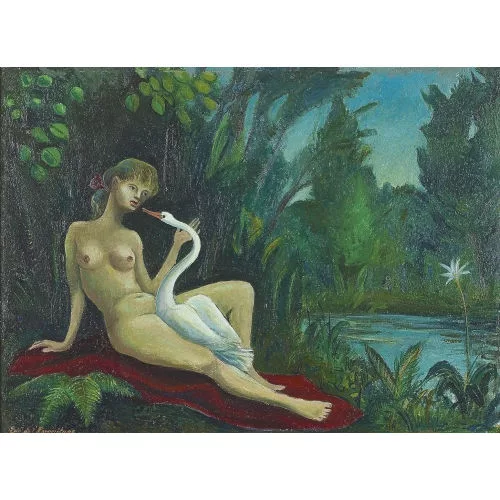 Ricco Wassmer — Leda mit dem Schwan.