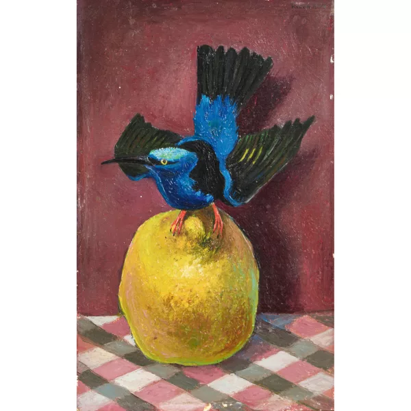 Ricco Wassmer — "Stillleben Vogel auf Zitrone".