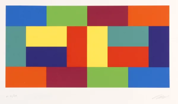 Richard Paul Lohse — Zwei gleiche Farbgruppen, 1986