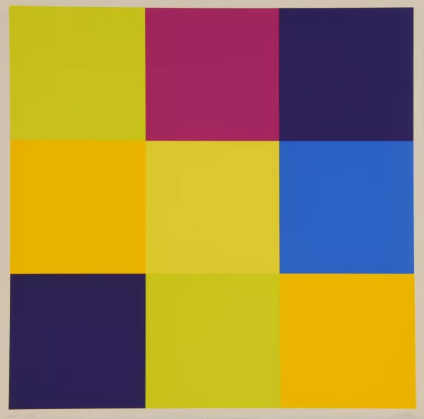 Richard Paul Lohse — 3 Blätter aus "3 Modulare Ordnungen, 3 Serielle Ordnungen", 1975