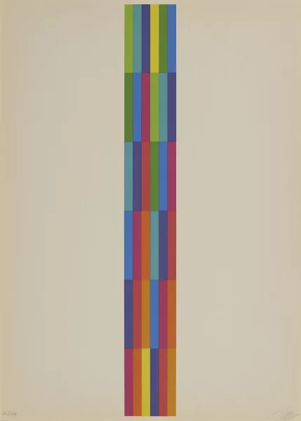 Richard Paul Lohse — Vier Blätter aus "Vier vertikale serielle Strukturen", 1980