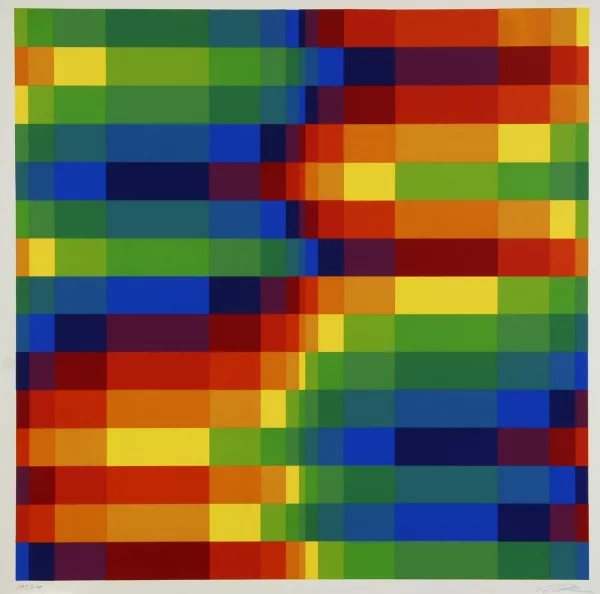 Richard Paul Lohse — Fünfzehn systematische Farbreihen mit vertikalen Verdichtungen, 1968/69