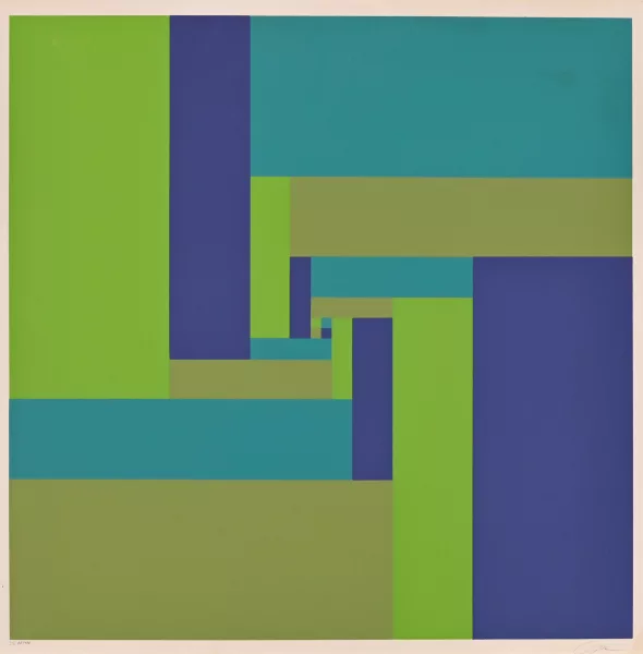 Richard Paul Lohse — Bewegung von vier kontrastierenden Gruppen aus einem Zentrum, 1967