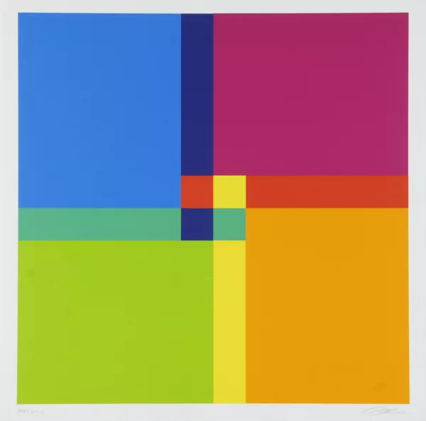 Richard Paul Lohse — Bewegung um ein Zentrum mit vier Quadraten, 1970