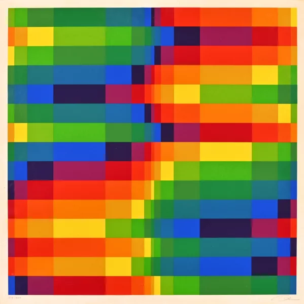 Richard Paul Lohse — Fünfzehn systematische Farbreihen mit vertikalen Verdichtungen, 1968/69
