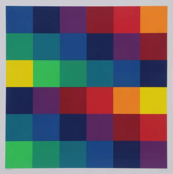 Richard Paul Lohse — Sechs systematische Farbreihen von gelb zu gelb 1967 (II-II) Zentrum, 1967
