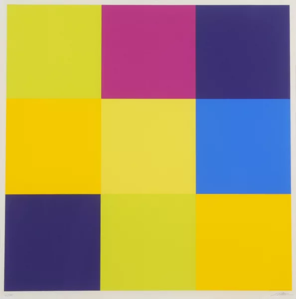 Richard Paul Lohse — 3 Blätter aus "3 Modulare Ordnungen - 3 Serielle Ordnungen", 1975