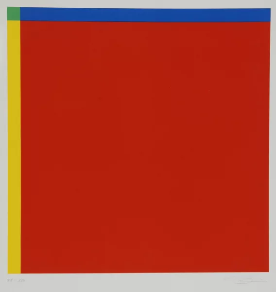 Richard Paul Lohse — Diagonal von rot zu grün aus gelb und blau 1:20, aus "Kölner Kunstmarkt", 1972