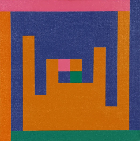 Richard Paul Lohse — Verbindung von kontrastierenden Farbformen, 1952/66, 1952