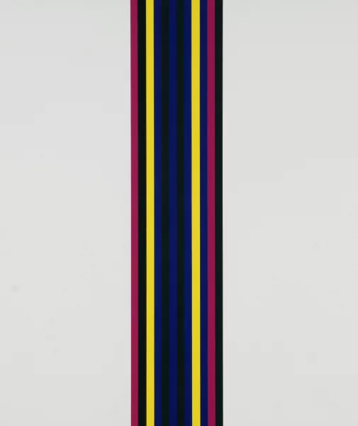 Richard Paul Lohse — Durchdringung von vier Farbgruppen, aus "Vertikalen", 1970