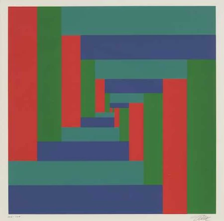 RICHARD PAUL LOHSE — Bewegung von vier kontrastierenden Gruppen aus einem Zentrum. 1967. — Koller Auktionen