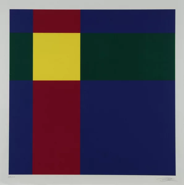 Richard Paul Lohse — Diagonal von violett über gelb zu violett, aus "Art concret suisse", 1973