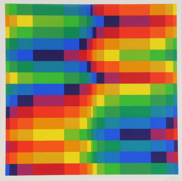 Richard Paul Lohse — Fünfzehn systematsiche Farbreihen mit vertikalen Verdichtungen, 1968
