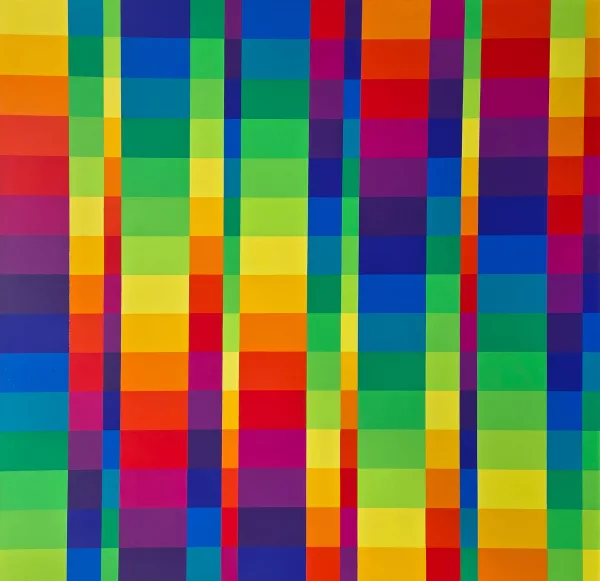 Richard Paul Lohse — 15 systematische Farbreihen mit 5 gleichen horizontalen Rhythmen