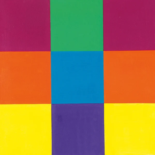 Richard Paul Lohse — Grün-Blau-Violett zwischen Rot, 1960/80 (Entwurf)