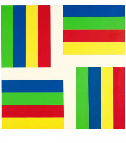 Richard Paul Lohse — Horizontal-Vertikal gerichtete gleiche Farbgruppen — Galerie Kornfeld