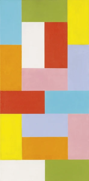 Richard Paul Lohse — Zwei kontrastierende Farbgruppen, 1955