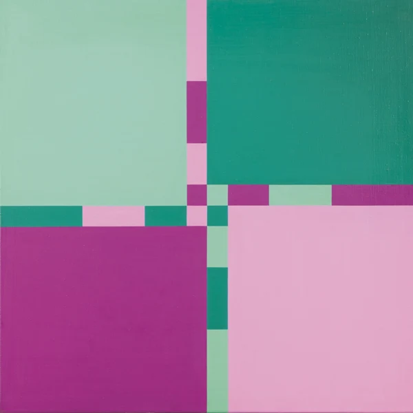 Richard Paul Lohse — 4 Farbgruppen an 4 Feldern, Blaugrün, Purpur, Hell und Dunkel, 1952-1974