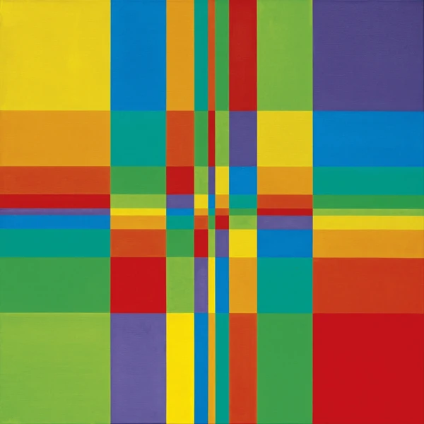 Richard Paul Lohse — Neun vertikale systematische Farbreihen mit horizontaler und vertikaler Verdichtung, 1955/69
