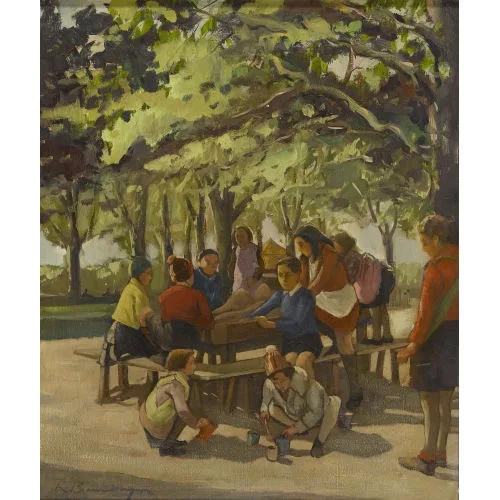Robert Baumberger — Spielende Kinder im Park.