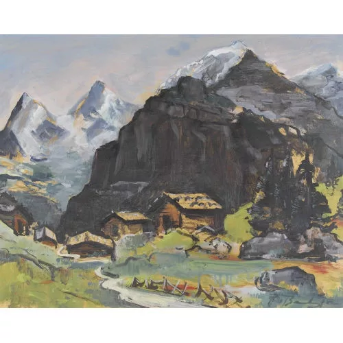 Robert Baumberger — "Mürren mit Schwarzmönch".