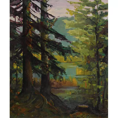 Baumbestandene Uferlandschaft