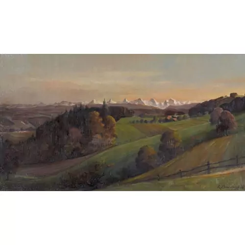 Berner Alpenpanorama im Abendlicht