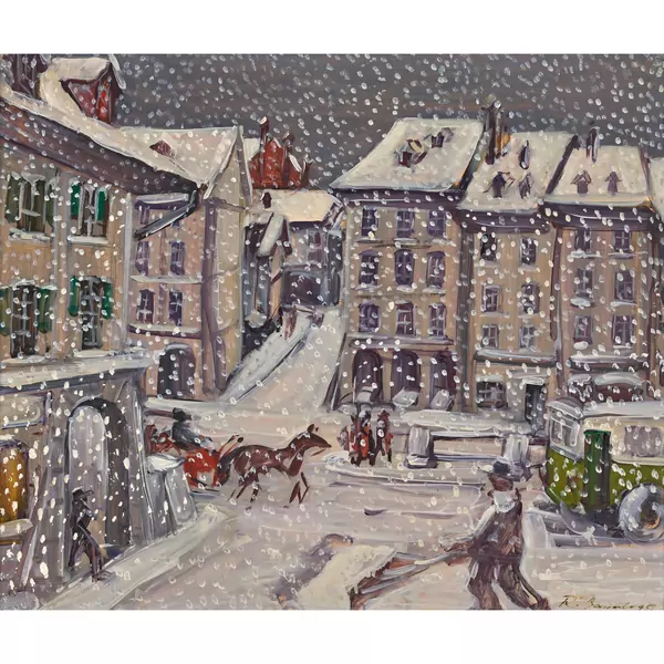 Schneefall in der Berner Altstadt