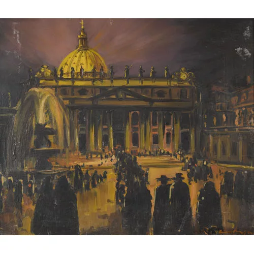 Robert Baumberger — Der Petersdom bei Nacht.