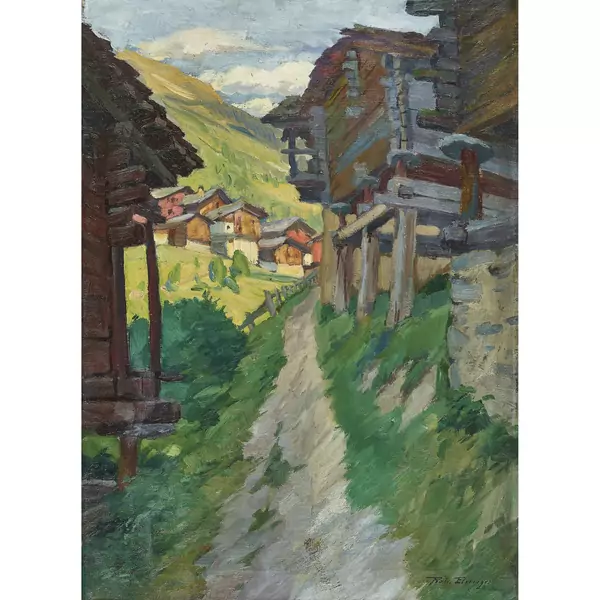 "Abend im Vissoye (Wallis)"