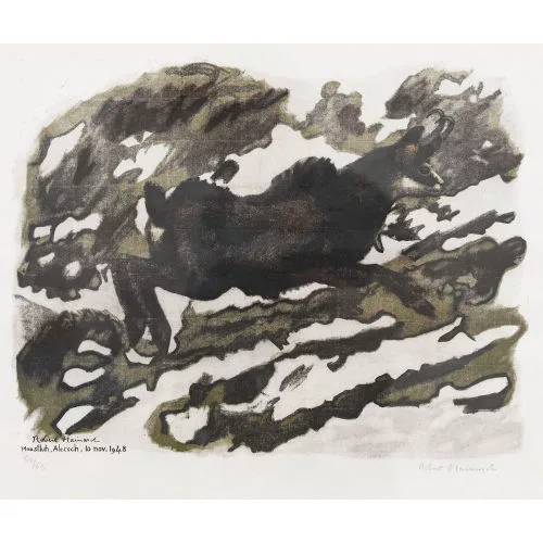 Robert Hainard — Gros chamois au galop.