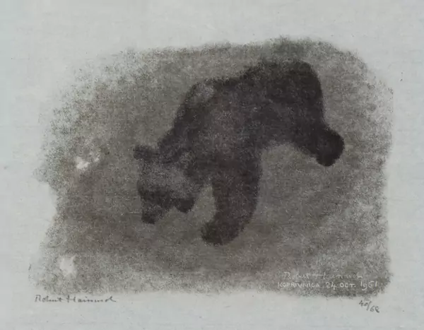 Robert HAINARD (1906-1999), "Ours dans l'obscurité", gravure sur bois — DognyAuction