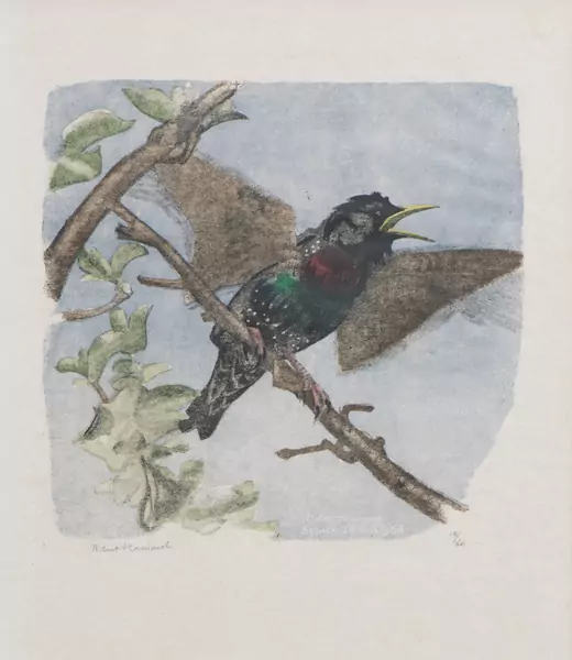 Robert HAINARD (1906-1999), "Le petit moulin à vent (étourneau)", gravure sur bois — DognyAuction