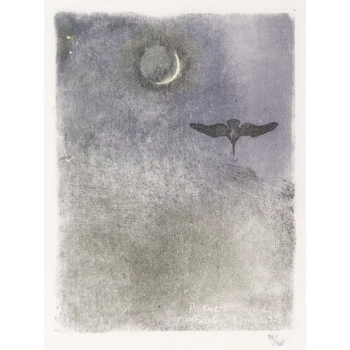 Robert Hainard — "Bécasse et nouvelle lune".
