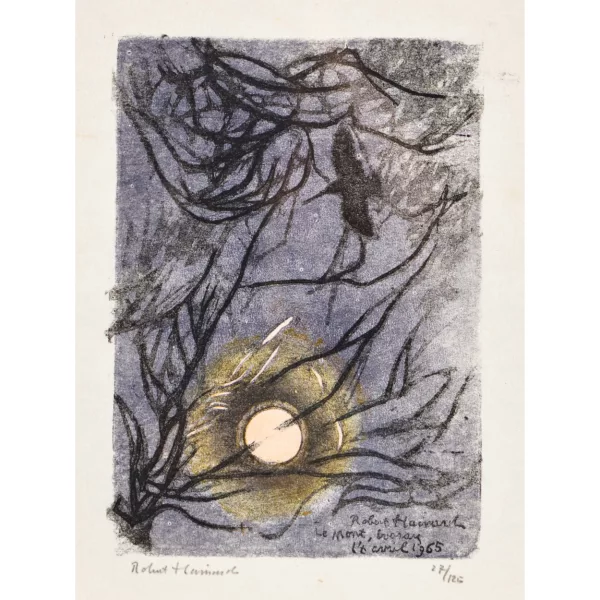 Robert Hainard — "Bécasse et pleine lune".