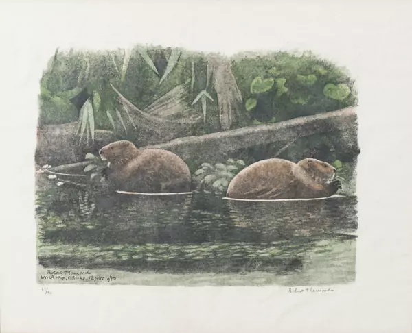 Robert HAINARD, (1906-1999), "Deux castors", Lithographie — DognyAuction