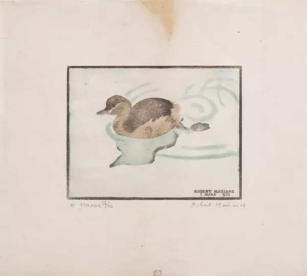 Robert HAINARD (1906-1999), "Grèbe Castagneux", gravure sur bois — DognyAuction