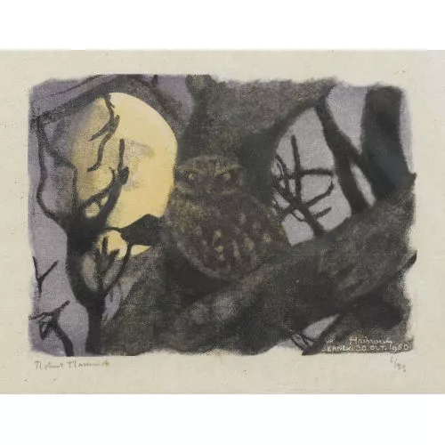 Robert Hainard — "La chevêche et la lune".