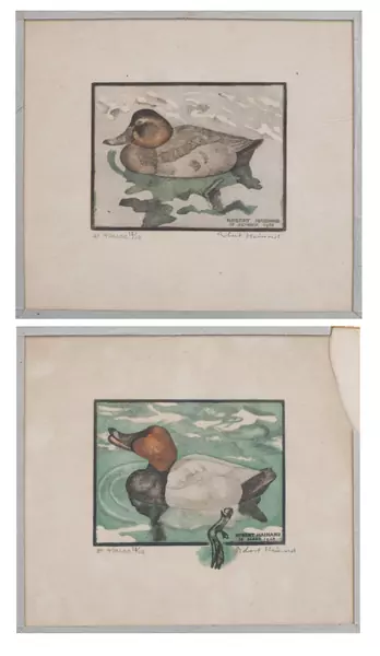 Robert HAINARD (1906-1999), paire de gravures sur bois représentant un couple de Milouins — DognyAuction