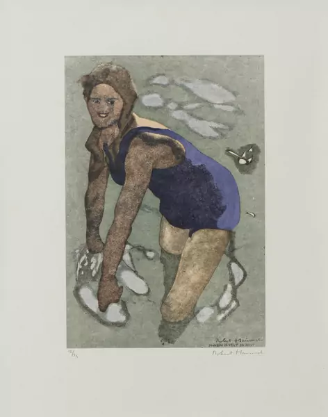 Robert HAINARD (1906-1999), "Germaine en costume de bain, dans le Rhône", gravure — DognyAuction