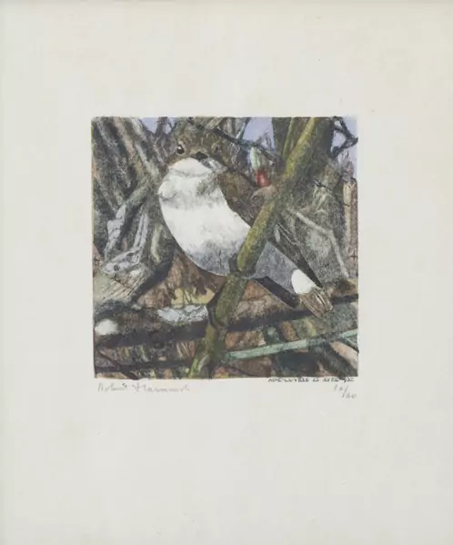 Robert HAINARD (1906-1999), "Gobe-mouche becfigue", gravure sur bois — DognyAuction
