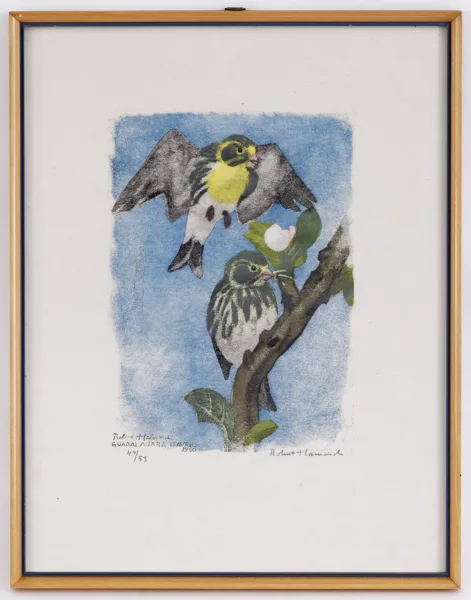 Robert Hainard — Robert Hainard (1906-1999), Couple de serins, bois