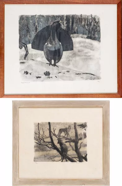 Robert Hainard — "Grand tétras" et "Cerf et loup"