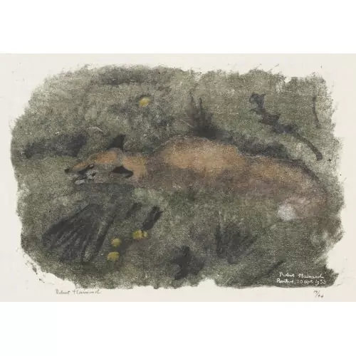 "Renard croquant des poires"